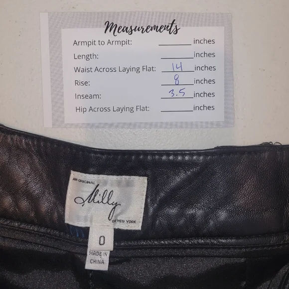 Milly of New York Black Leather Shorts - Picture 5 of 7